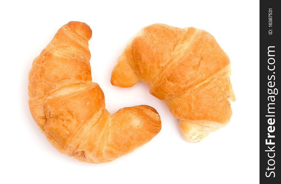 Two Croissants Isolated On White