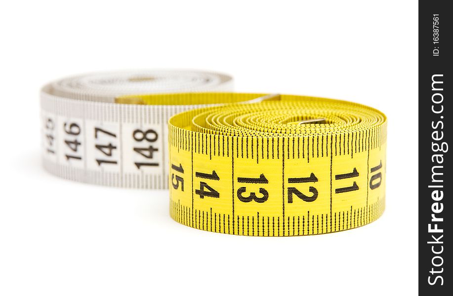 Yellow and white measuring tape