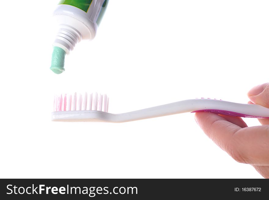 Color toothbrush isolated on white background