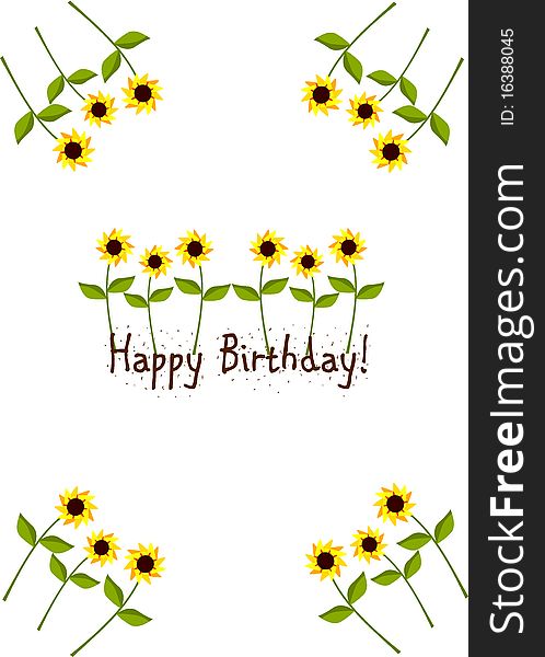 Birthday Card With Sunflowers