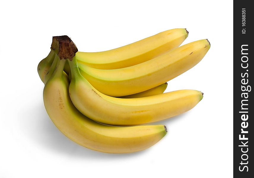 A bunch of bananas isolated on white background, clipping path included