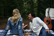 Couple On A Picnic Stock Photos Couple On A Picnic Stock Photos