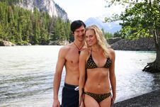 Couple In Swim Suits Royalty Free Stock Image Couple In Swim Suits Royalty Free Stock Image