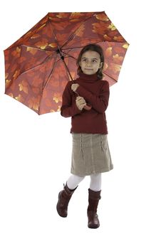 The Girl With An Umbrella Stock Image The Girl With An Umbrella Stock Image