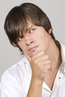 Young Man Thinking Stock Images