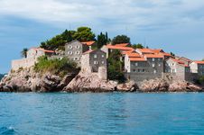 View Of Sveti Stefan Island From The Boat Royalty Free Stock Photos View Of Sveti Stefan Island From The Boat Royalty Free Stock Photos
