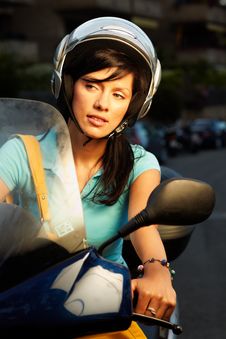Woman On The Bike Royalty Free Stock Image Woman On The Bike Royalty Free Stock Image