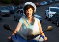 Woman On The Bike Stock Images Woman On The Bike Stock Images