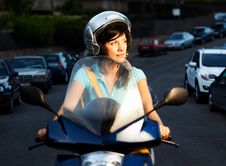 Woman On The Bike Stock Photos Woman On The Bike Stock Photos