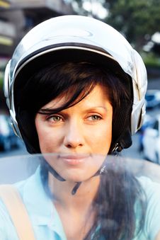 Woman On The Bike Stock Photo Woman On The Bike Stock Photo