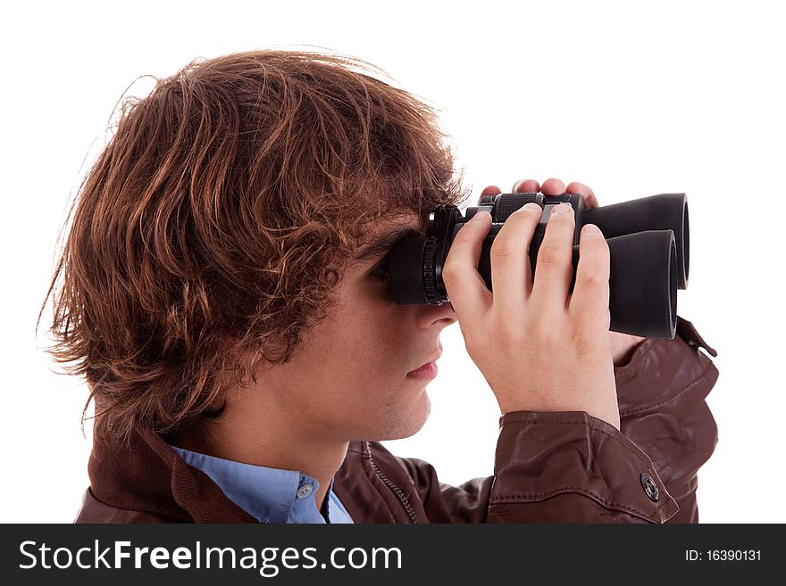 Young Boy Looking Through Binoculars