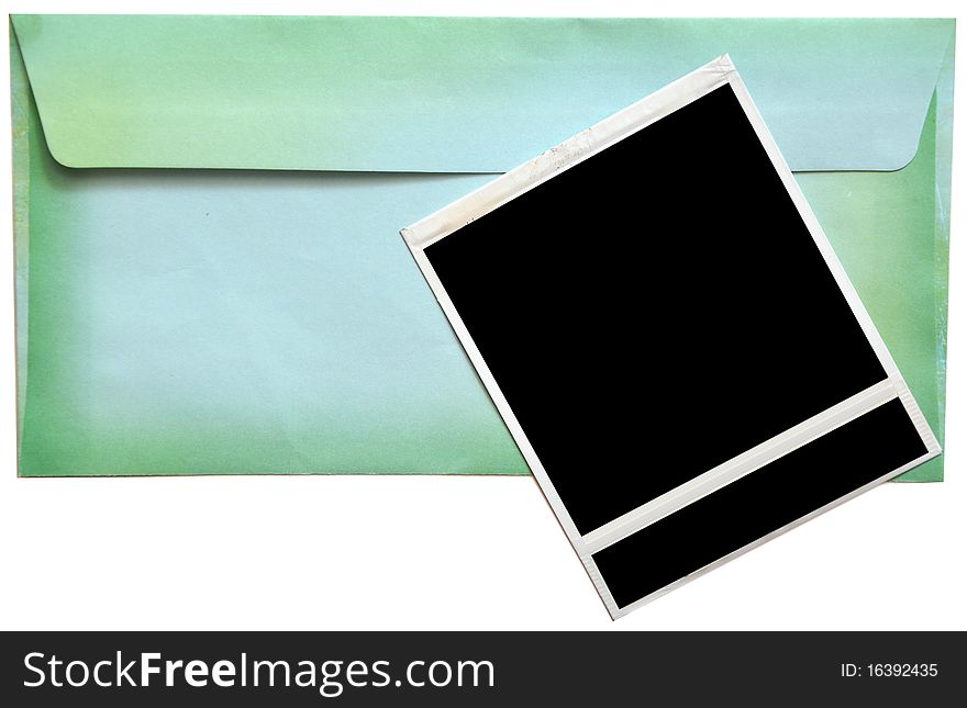 Envelope with empty photo frame