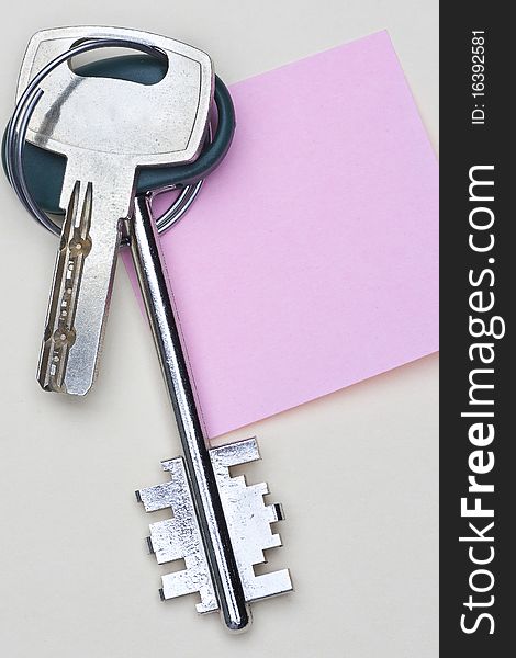 Two keys with a label for your text