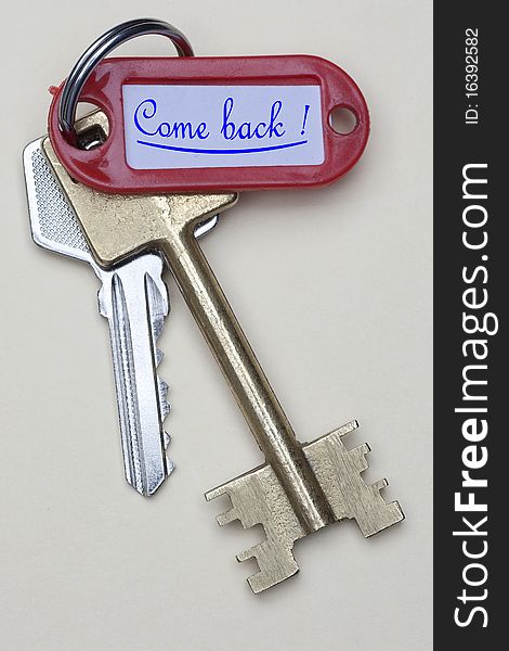 Keys with  label for your text. Keys with  label for your text