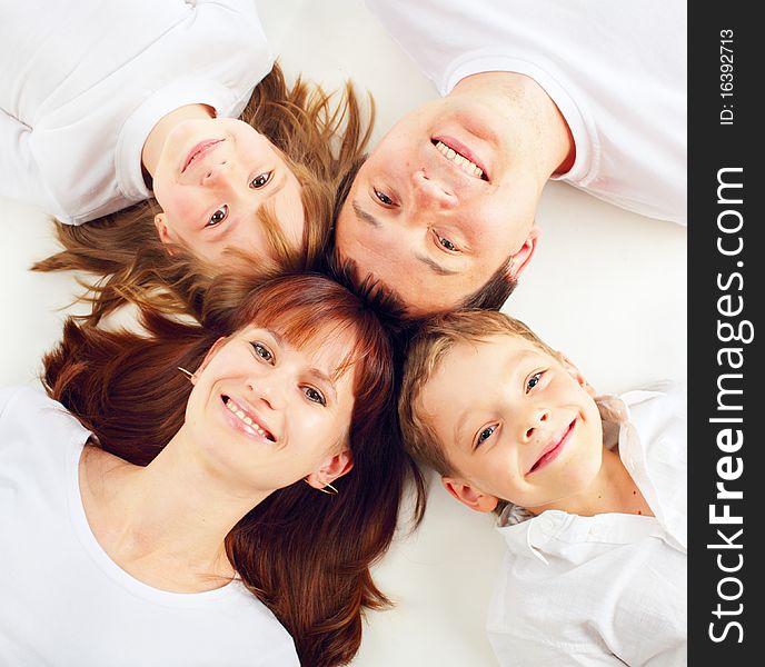 Happiness family on the white background. Happiness family on the white background