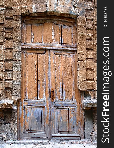 Close-up image of the old wooden door. Close-up image of the old wooden door