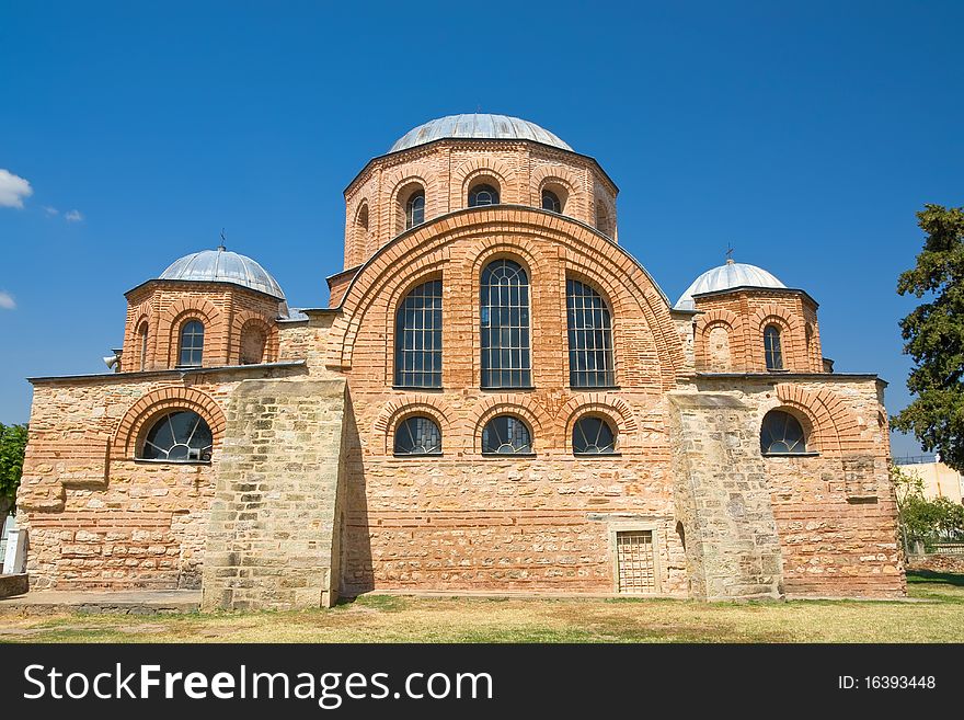 Byzantine church of Panagia Kosmosoteira ( 1152 a.d. ) , at Feres - Evros - Greece. Replica of the famous Hagia Sofia of Konstantinople (Istanbul)