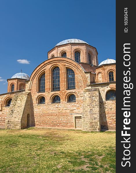 Byzantine church of Panagia Kosmosoteira ( 1152 a.d. ) , at Feres - Evros - Greece. Replica of the famous Hagia Sofia of Konstantinople (Istanbul)