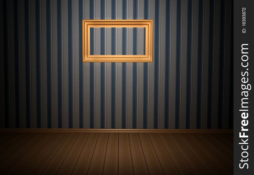 Room with frame. 3d rendered image