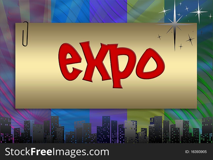 Word expo, colorful background scenery in framework. Word expo, colorful background scenery in framework
