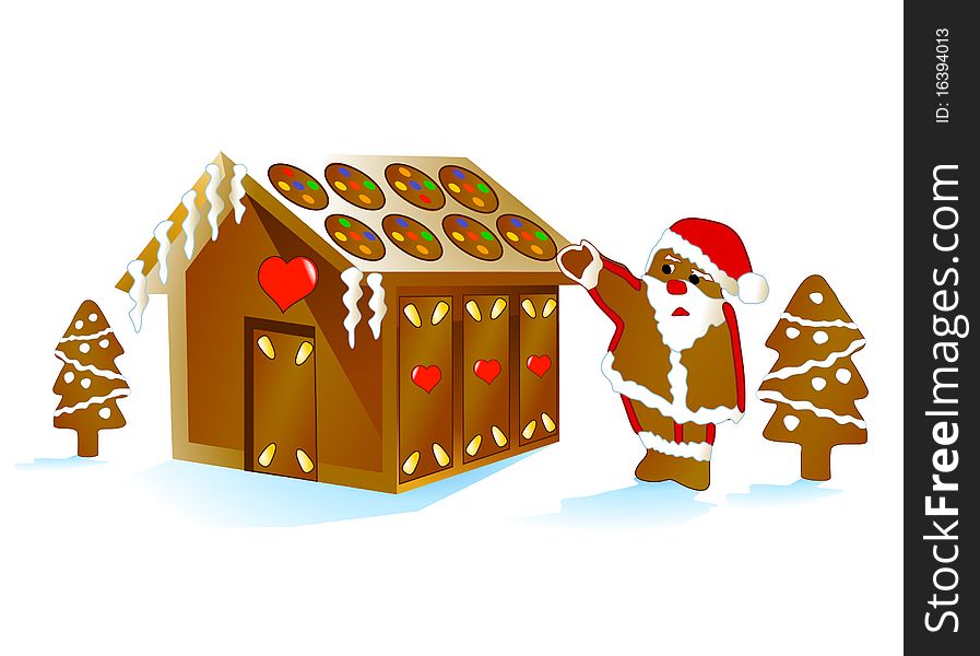 Santa Claus with House