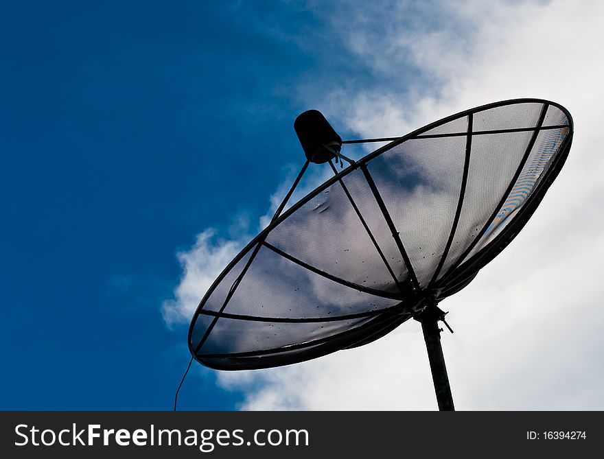 Satellite dish and blue sky