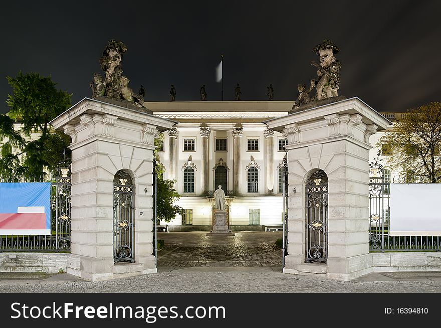 Humboldt University In Berlin At Night