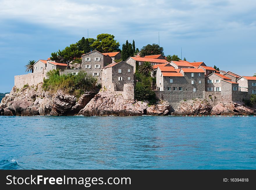 View Of Sveti Stefan Island From The Boat