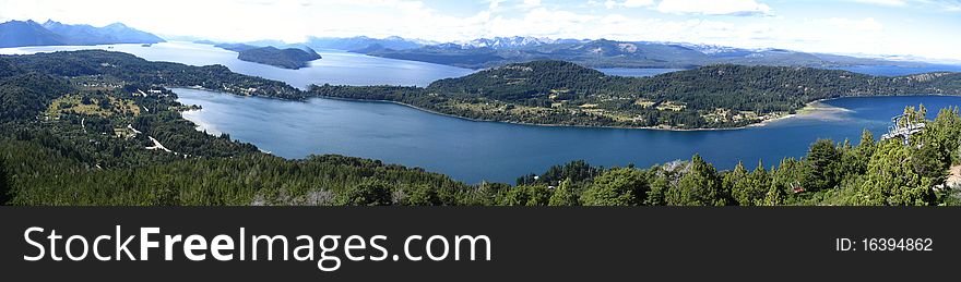 Barliche's lakes, a panoramic view, south Argentina