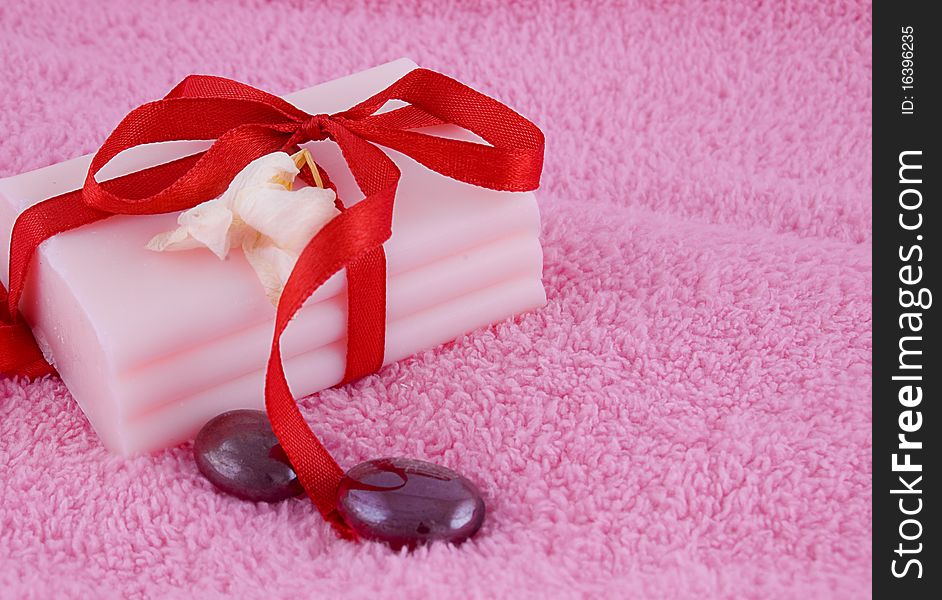 Soap with roses and stones
