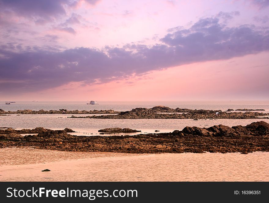 Beach and sunset