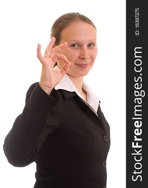 Confident business woman on white background. Confident business woman on white background.