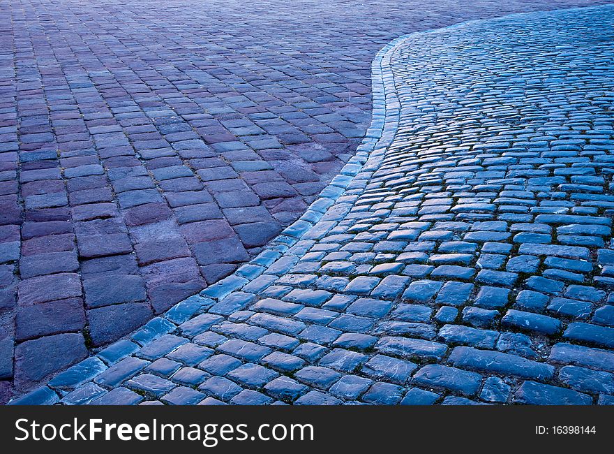 Fine, gray cobbled street texture