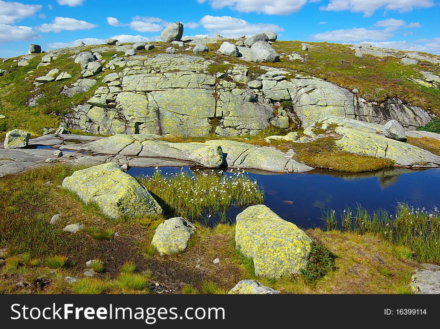 On the photo: Picturesque Norway landscape.