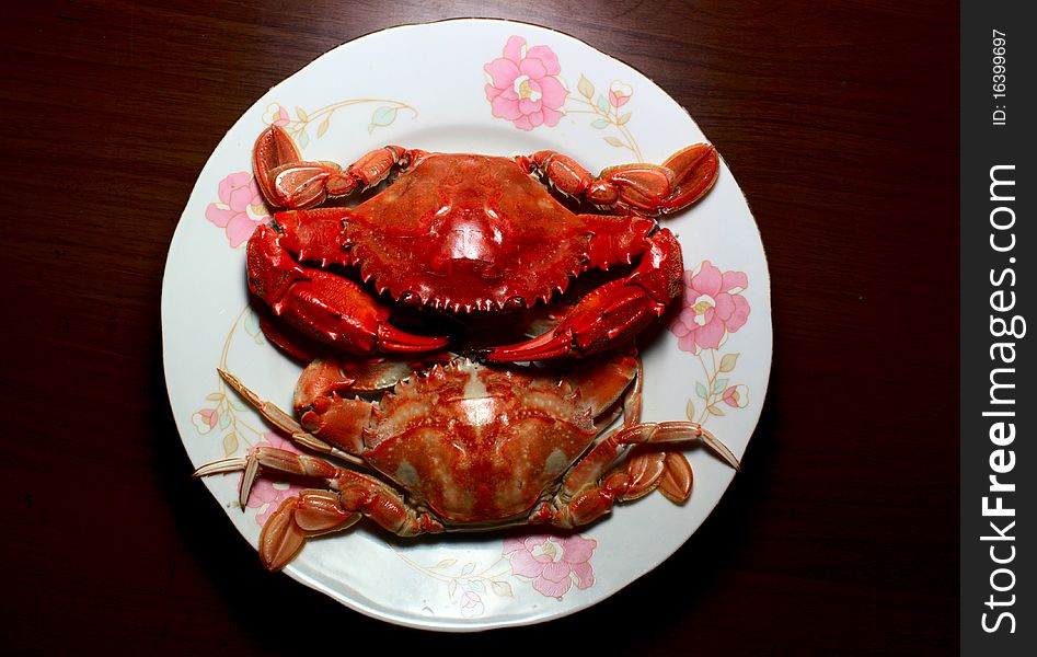 Cooked crab, very delicious dishes.