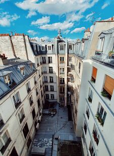 Above View Of The Parisian Buildings And The It& X27;s Center Court, Typical Architecture Of Paris, France Royalty Free Stock Photography