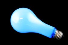 Bright Blue Light Bulb Royalty Free Stock Photo