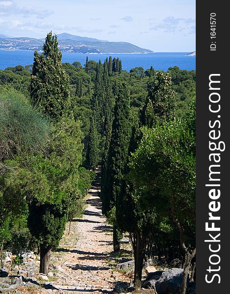 The Path to Paradise, which connect Fort Royale to the Benedictine Monastery on the Island of Lokrum. The Path to Paradise, which connect Fort Royale to the Benedictine Monastery on the Island of Lokrum