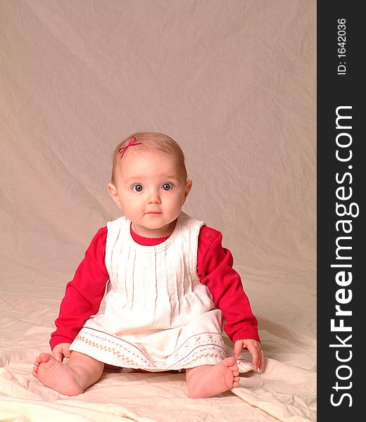 Portrait of little girl with big eyes wearing dress. Portrait of little girl with big eyes wearing dress