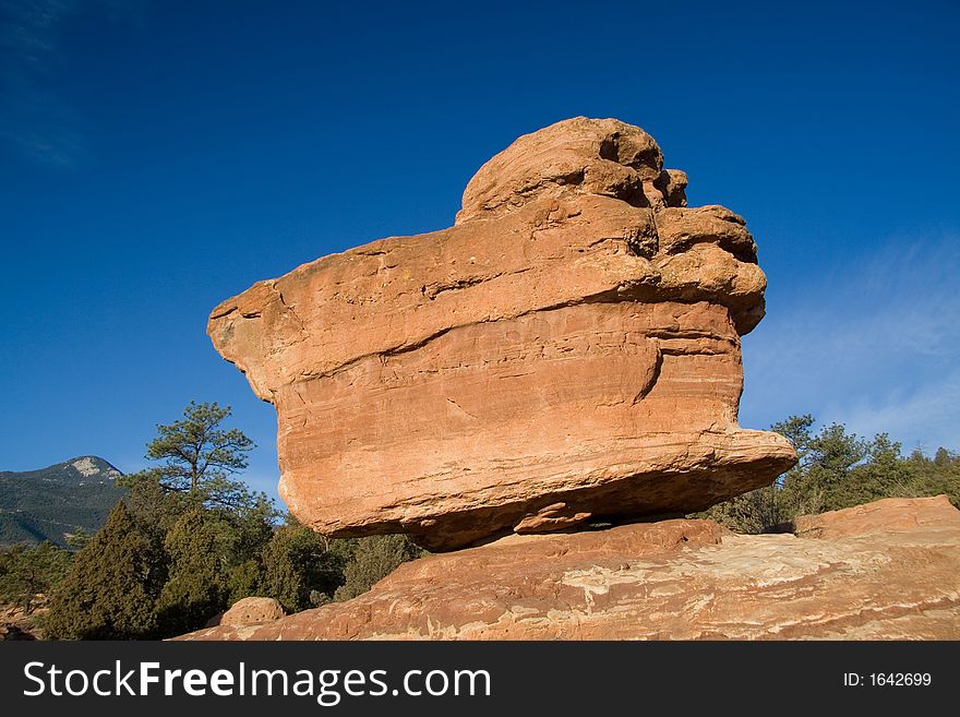 Balanced Rock is one of the most famous rock formation of the Garden of the Gods Park in Colorado Springs.