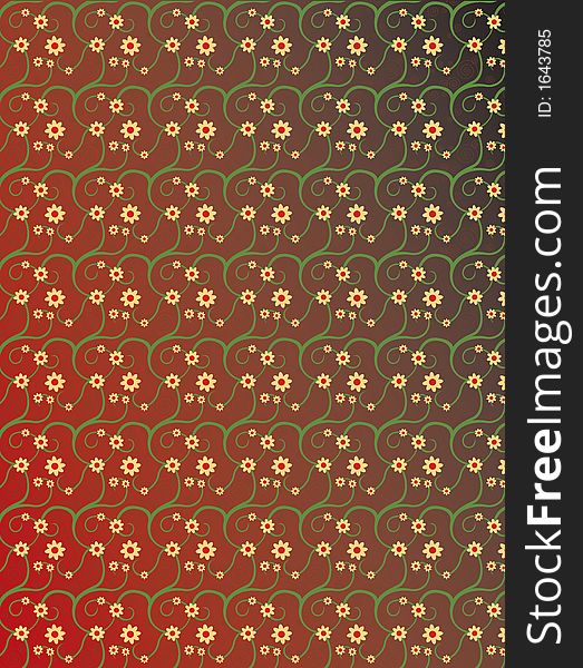 An abstract vine and flower pattern. An abstract vine and flower pattern