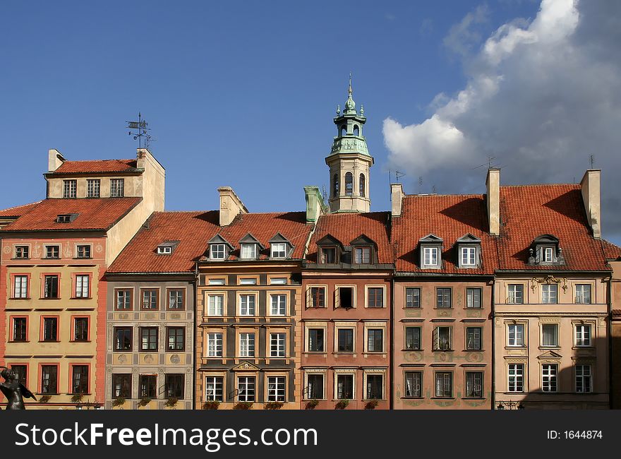 Old Town colorful houses - Warsaw Poland