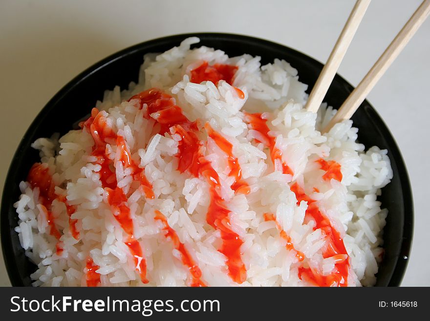 Steamed Rice With Sweet & Sour Sauce