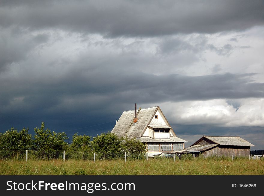 Russian country house in summer