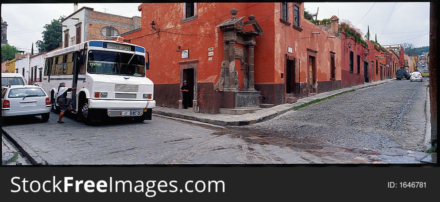 The streets of San Miguel de Allende, Guanajuato, Mexico, provide exotic sense of color and place in the mountains of Central Mexico. The streets of San Miguel de Allende, Guanajuato, Mexico, provide exotic sense of color and place in the mountains of Central Mexico.