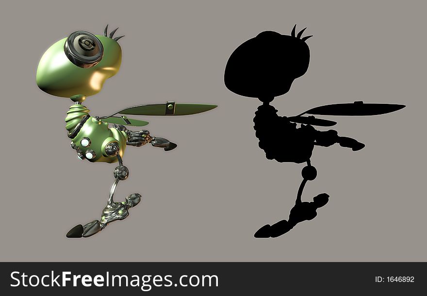 Digital figure for your artistic creations, robot chick