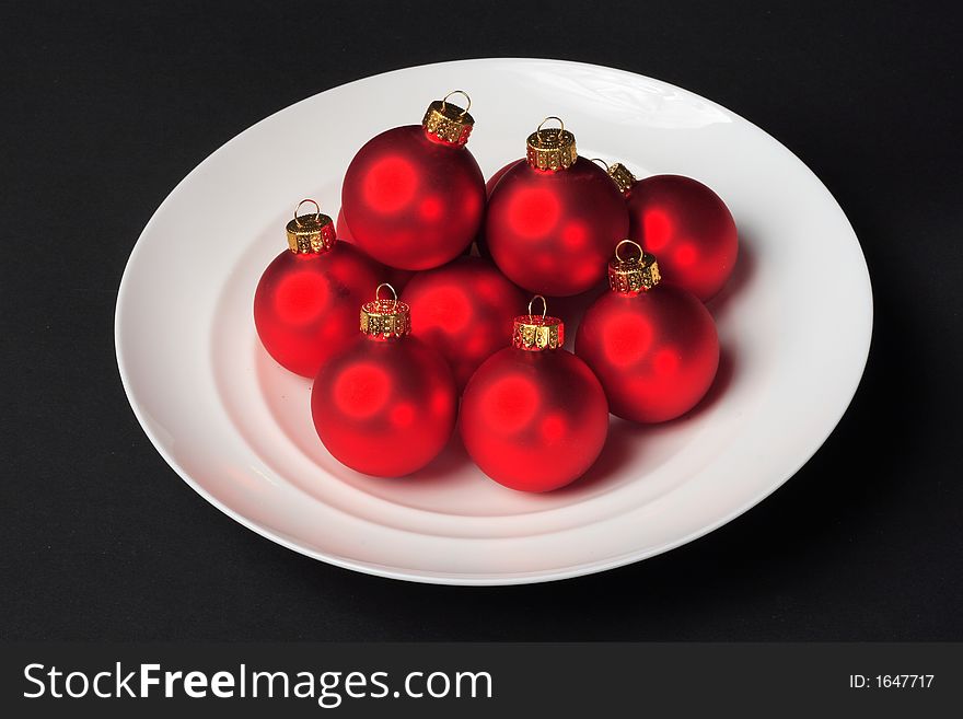 Shinny red satin Christmas ornaments