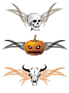 Set Of Halloween Elements. Tattoo Design Stock Photography Set Of Halloween Elements. Tattoo Design Stock Photography