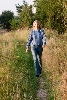 Walking Girl Royalty Free Stock Image