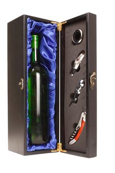 Bottle Of White Wine And Sommelier Set Stock Photo Bottle Of White Wine And Sommelier Set Stock Photo